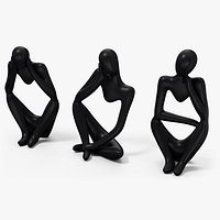 Abstract Human Figures Black