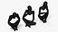 Abstract Human Figures Black
