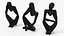 Abstract Human Figures Black