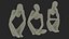 Abstract Human Figures Black