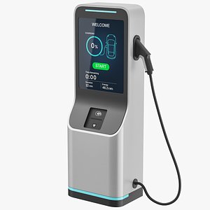 Low Poly Detailed Electric Vehicle Charger