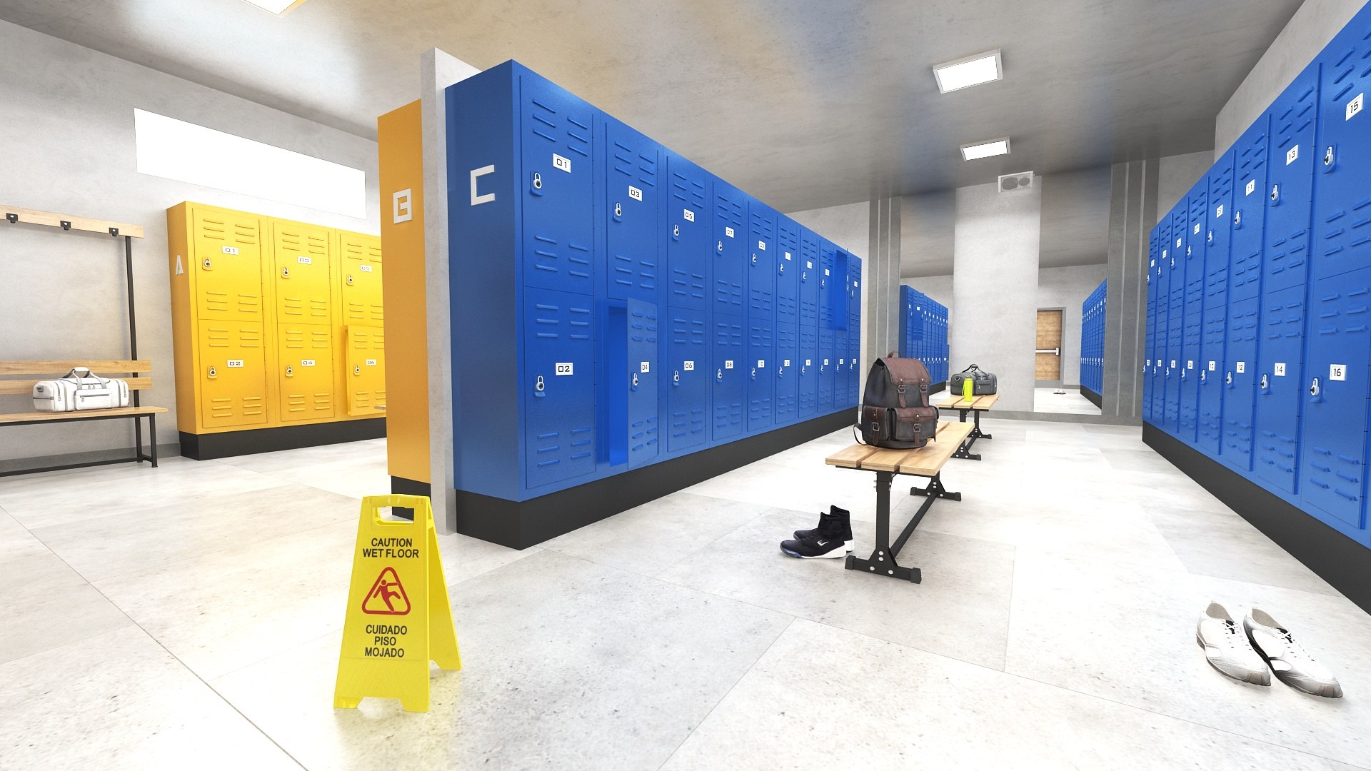 Locker Room With Bathroom 3D - TurboSquid 1965690