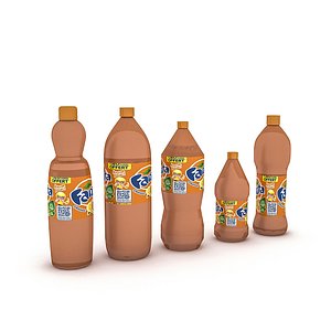 orange juice bottle assortment 3D model