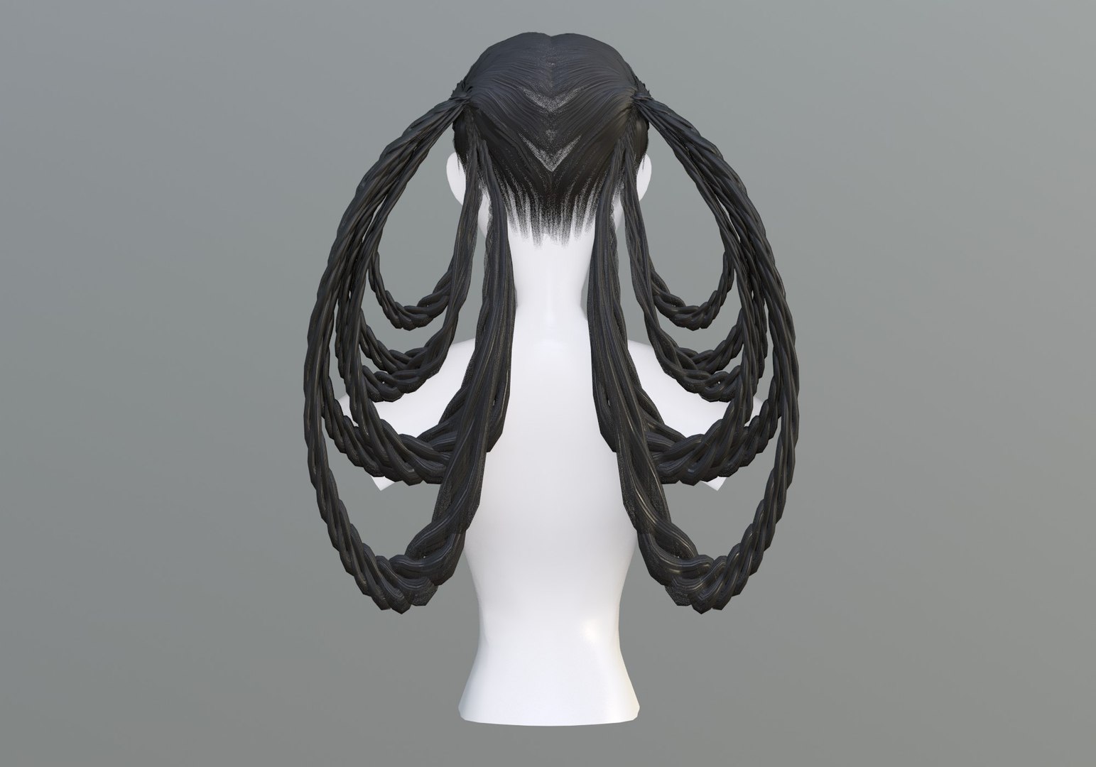Female Braids Hair 3D Model - TurboSquid 1944483