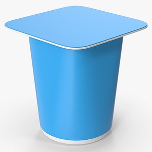3D Blue Yogurt Cup