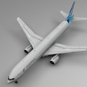 3D garuda indonesia boeing 777-300er model