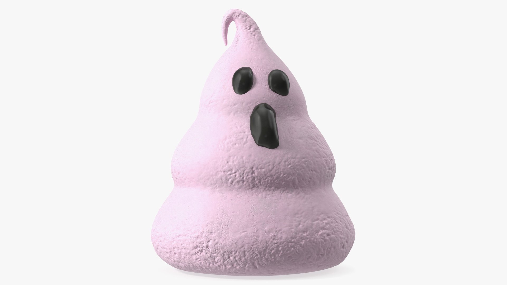 Meringue Ghost Cookie Pink 3D model preview