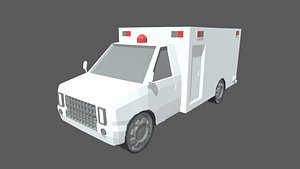 3D Low Poly Ambulance 01 model