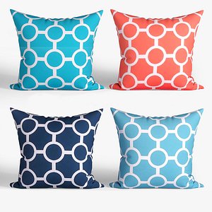 Decorative pillows set 088 3D model