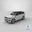 3D SUV Range Rover Sport 2023 Grey Simple Interior model