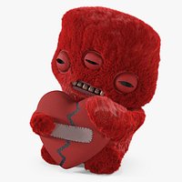 Fuggler Alien Love Fugg Plush Red Fur Rigged
