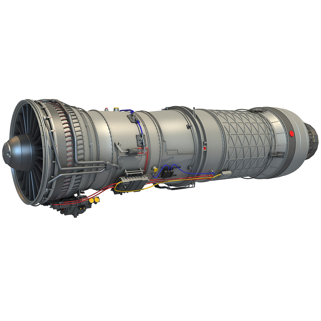 modelo 3d Afterburning Turbofan Interior con corte - TurboSquid 1245527