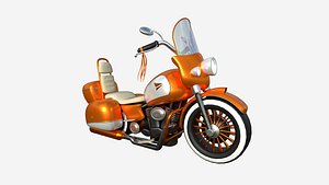3D Motorcycle Cartoon B10 Orange - Custom Vehicle Design
