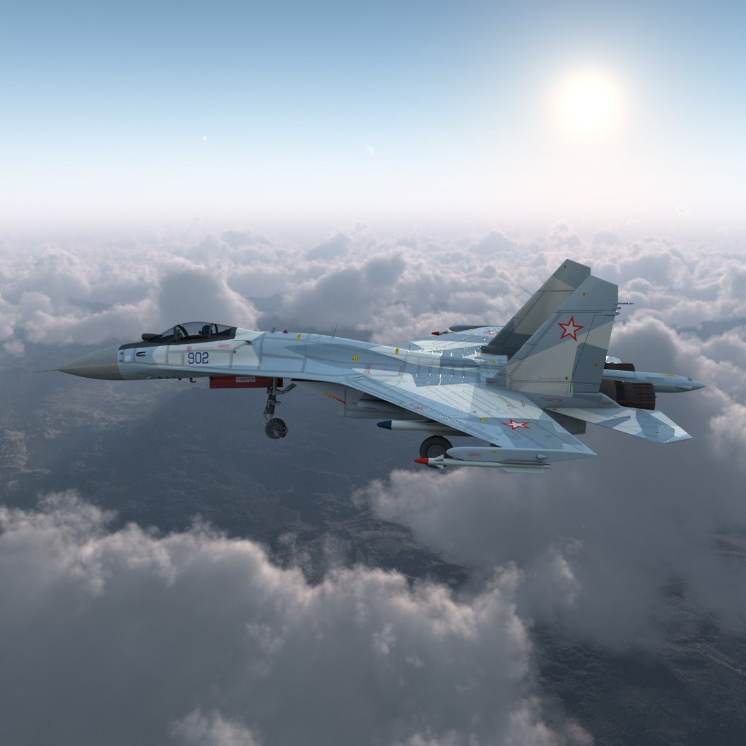3d Russian Sukhoi Su-35 Fighter Model
