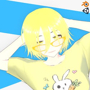 3D Izaki Loner Anime Girl Character model