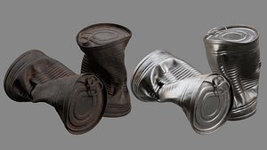 3D Crushed Food Can 03