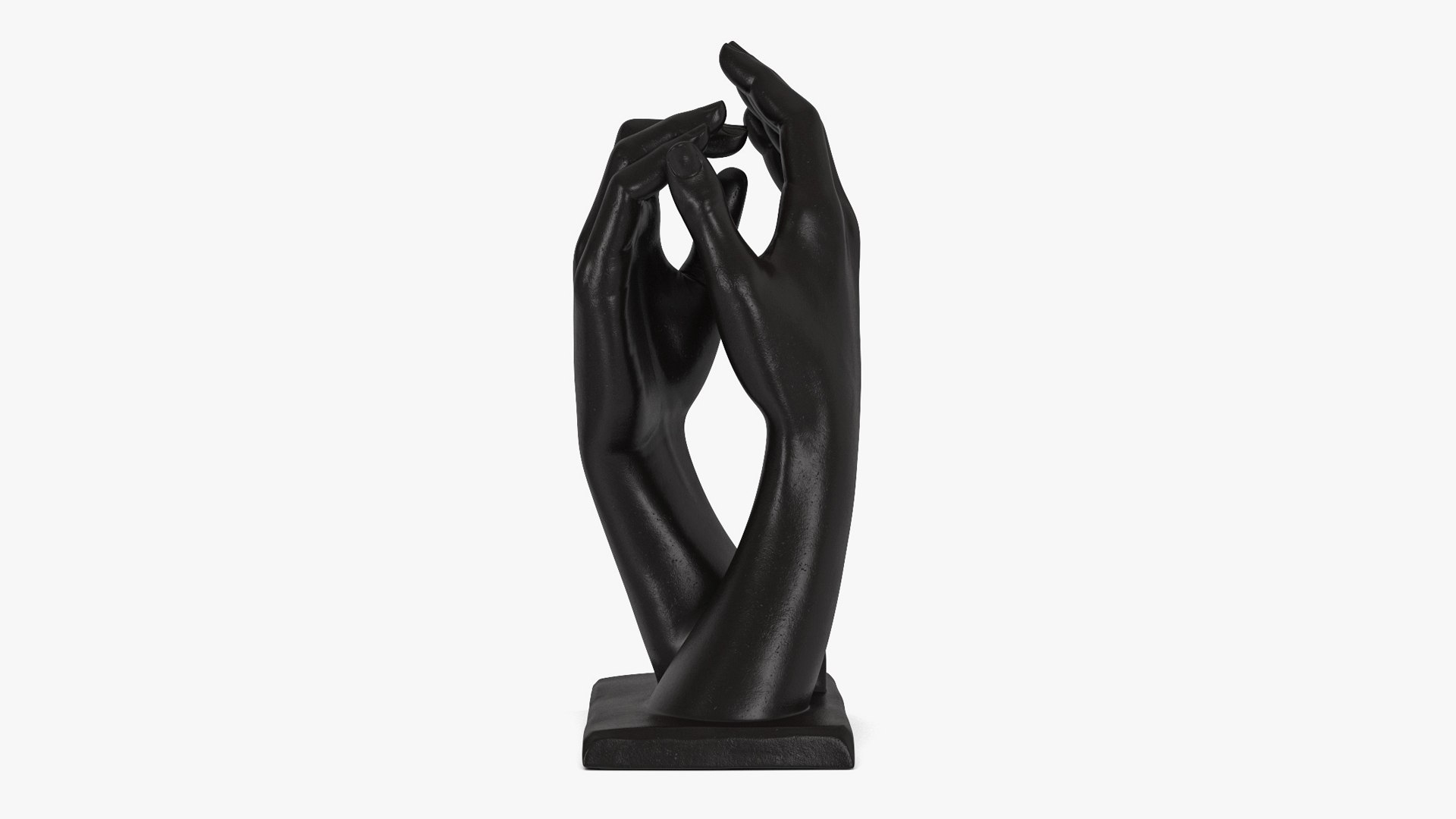 Hands Sculpture Black 3D model preview