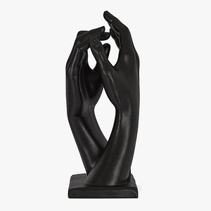 Hands Sculpture Black 3D model