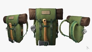 3D model survival backpack