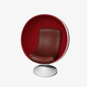 Retro-Futuristic Ball Chair - Mid-Century Modern model
