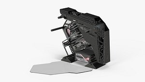 3D model Gaming PC Off State Open
