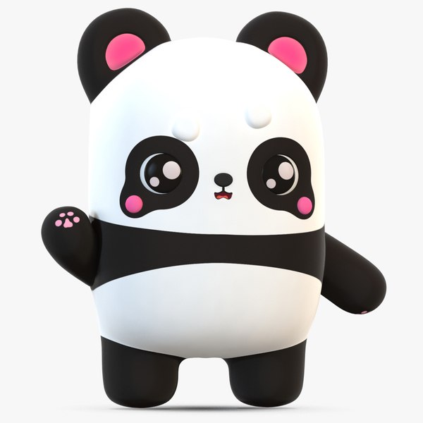 Urso panda bonito dos desenhos animados Modelo 3D $79 - .fbx .obj