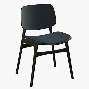 3D model Wooden Chair Black