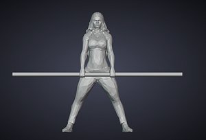 Deadlifting Female 01 lowpoly print