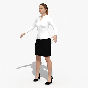 Female Business Woman Suit Executive female 1 RIGGED 3D model