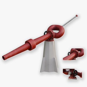 3D Water cannon coast guard water gun firefighter fire monitor coast guard vessel