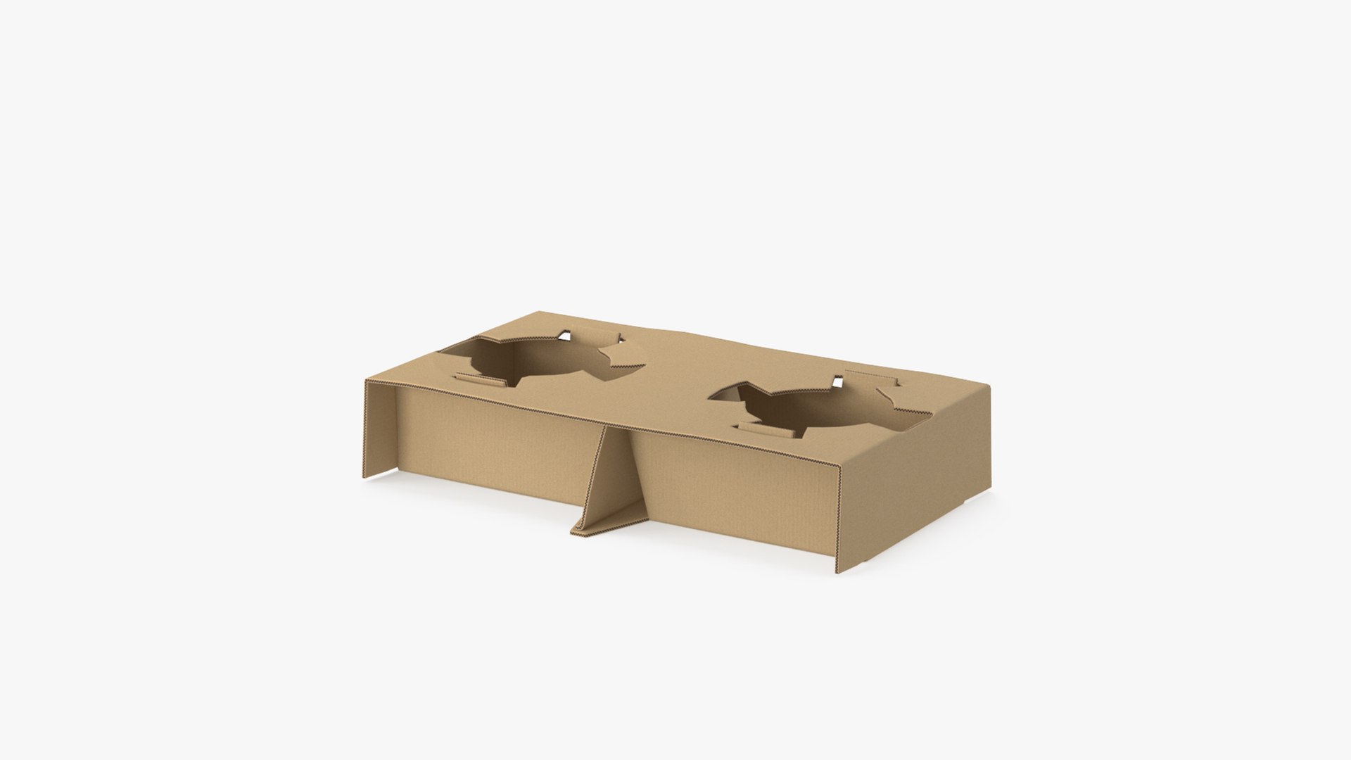 Cardboard Holder for 2 Cups 3D model preview