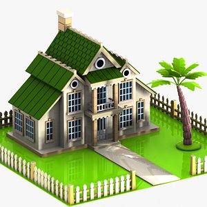 cartoon house toon 3d model