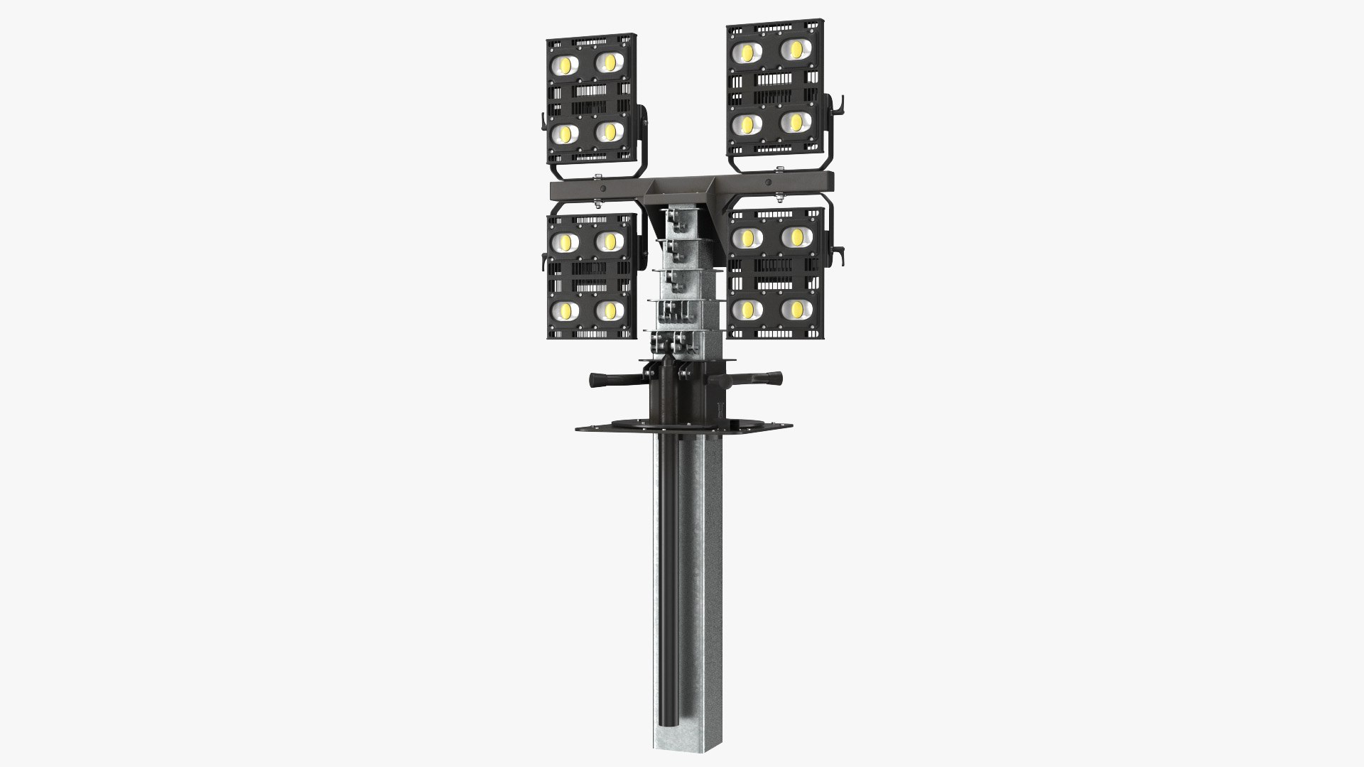 Portable Lighting Mast Rigged 3D model preview