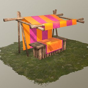 3D market medieval model