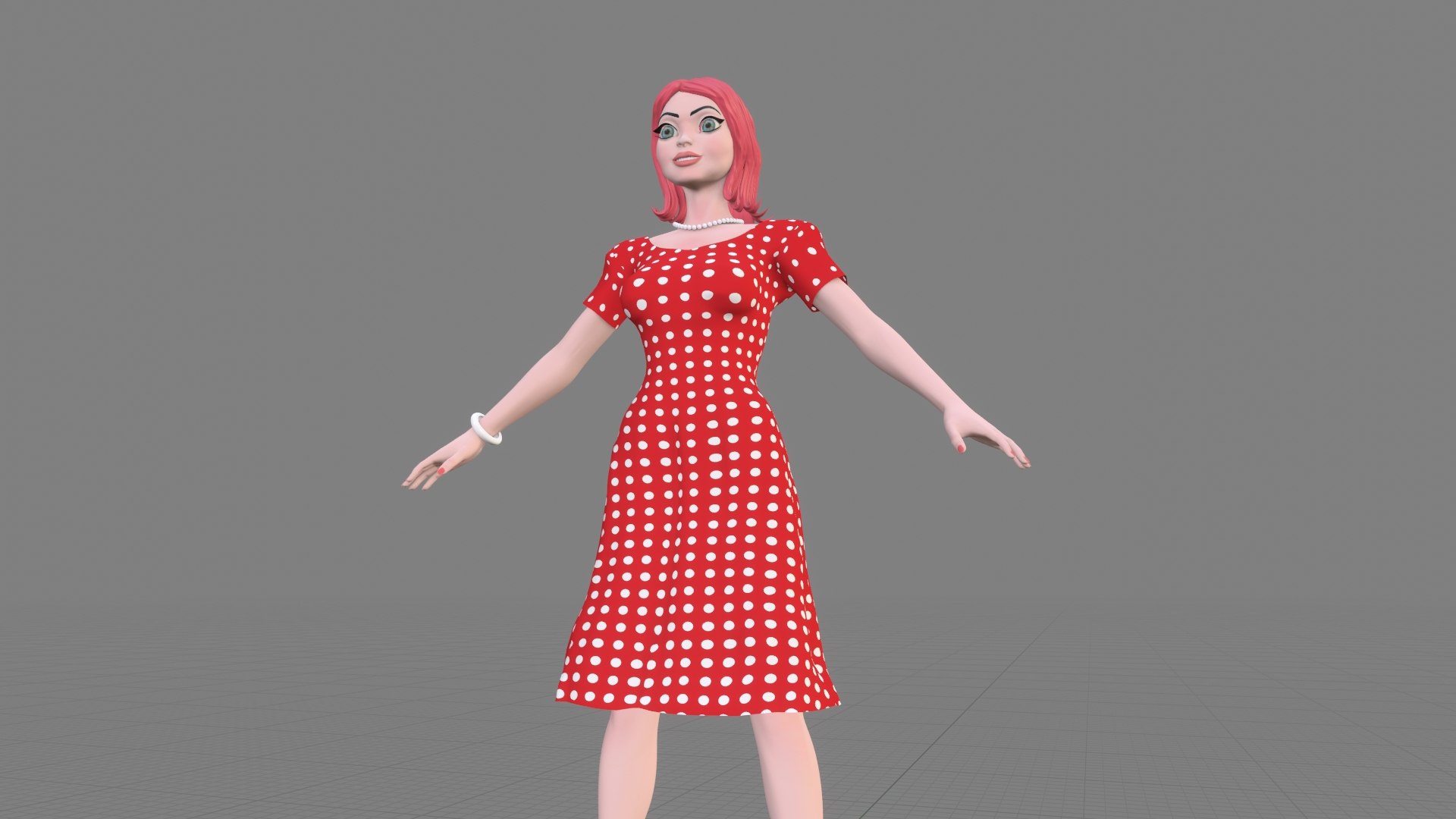 The girl from 60s 63 model - TurboSquid 2034445
