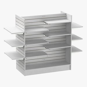 3D slat wall gondolas shelves model