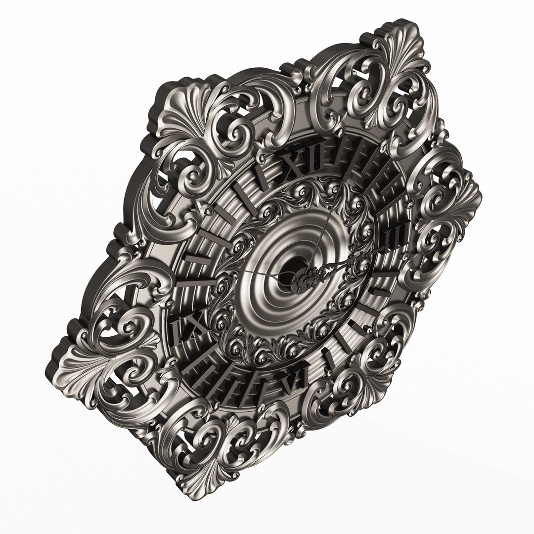 3D model Classic Wall Clock 07 Chrome - TurboSquid 2137333