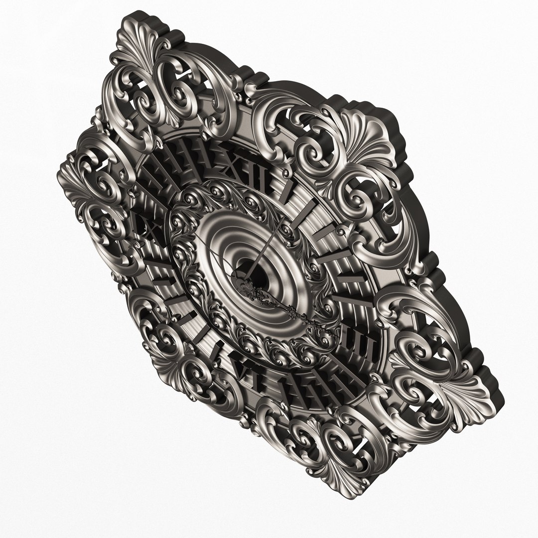 3D model Classic Wall Clock 07 Chrome - TurboSquid 2137333