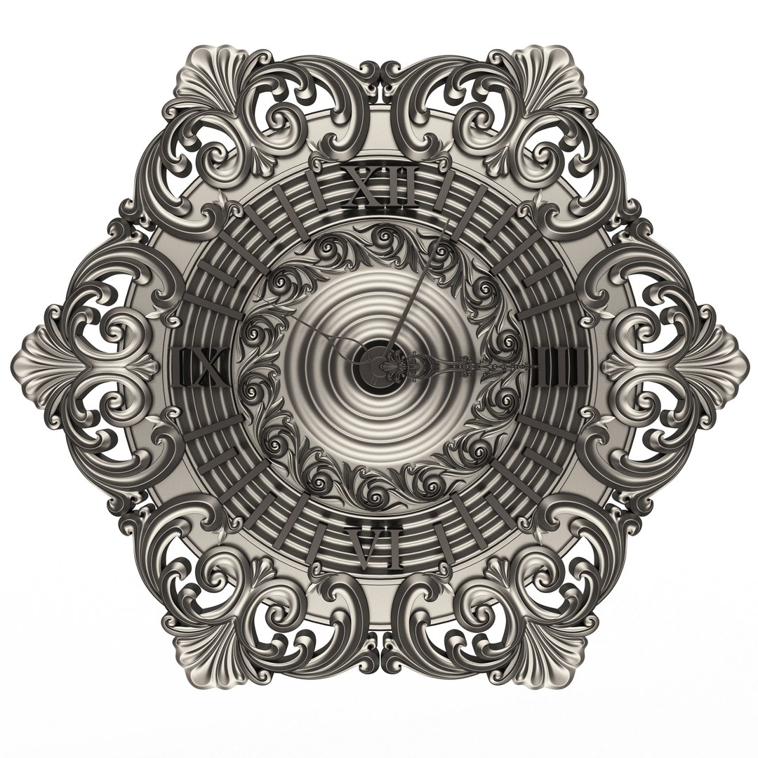 3D model Classic Wall Clock 07 Chrome - TurboSquid 2137333