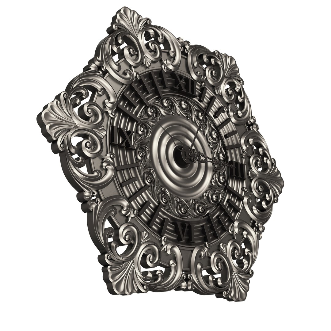 3D model Classic Wall Clock 07 Chrome - TurboSquid 2137333