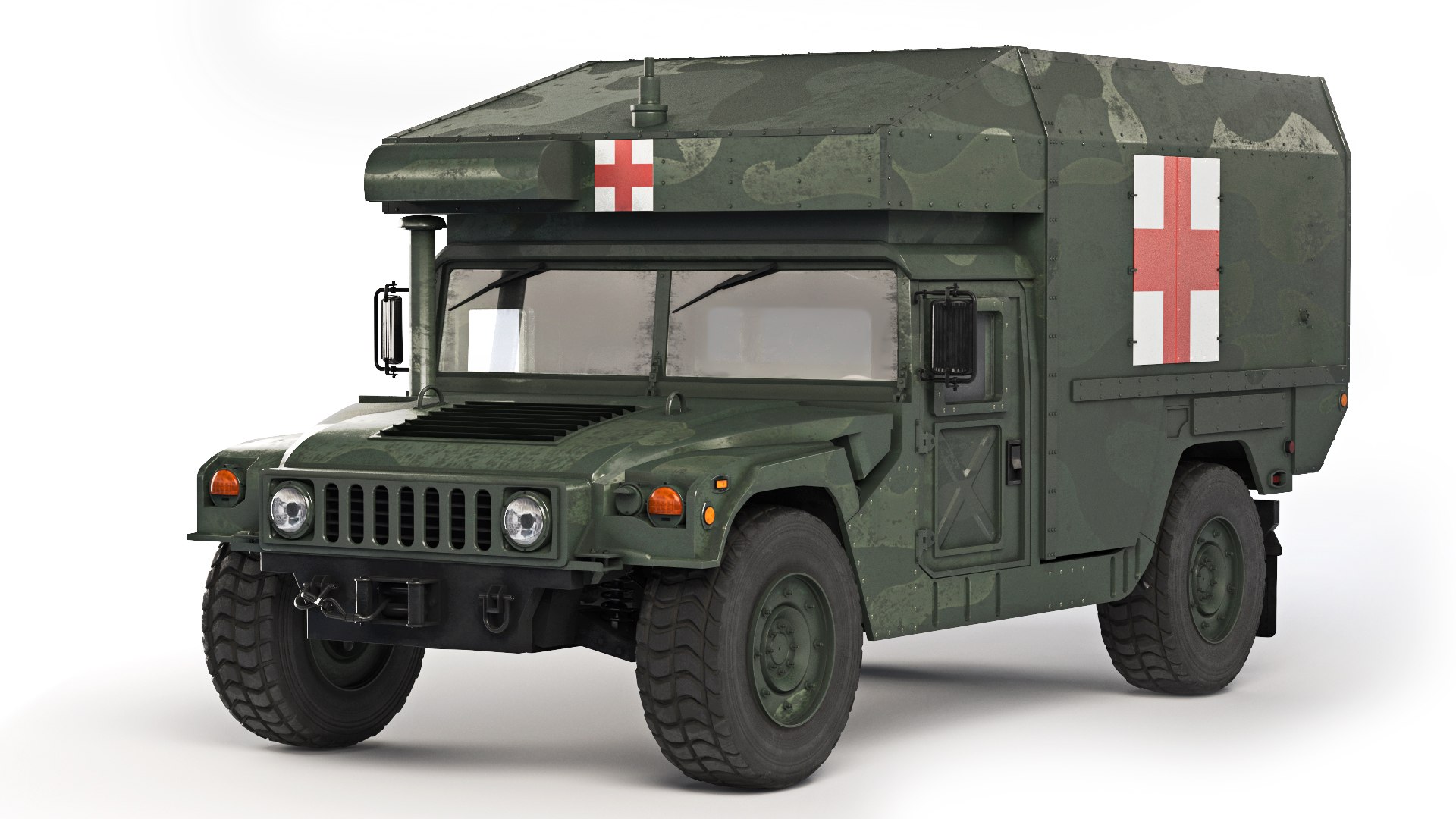 Modelo 3d ambulancia militar humvee m997a3 2018 turbosquid 1981922