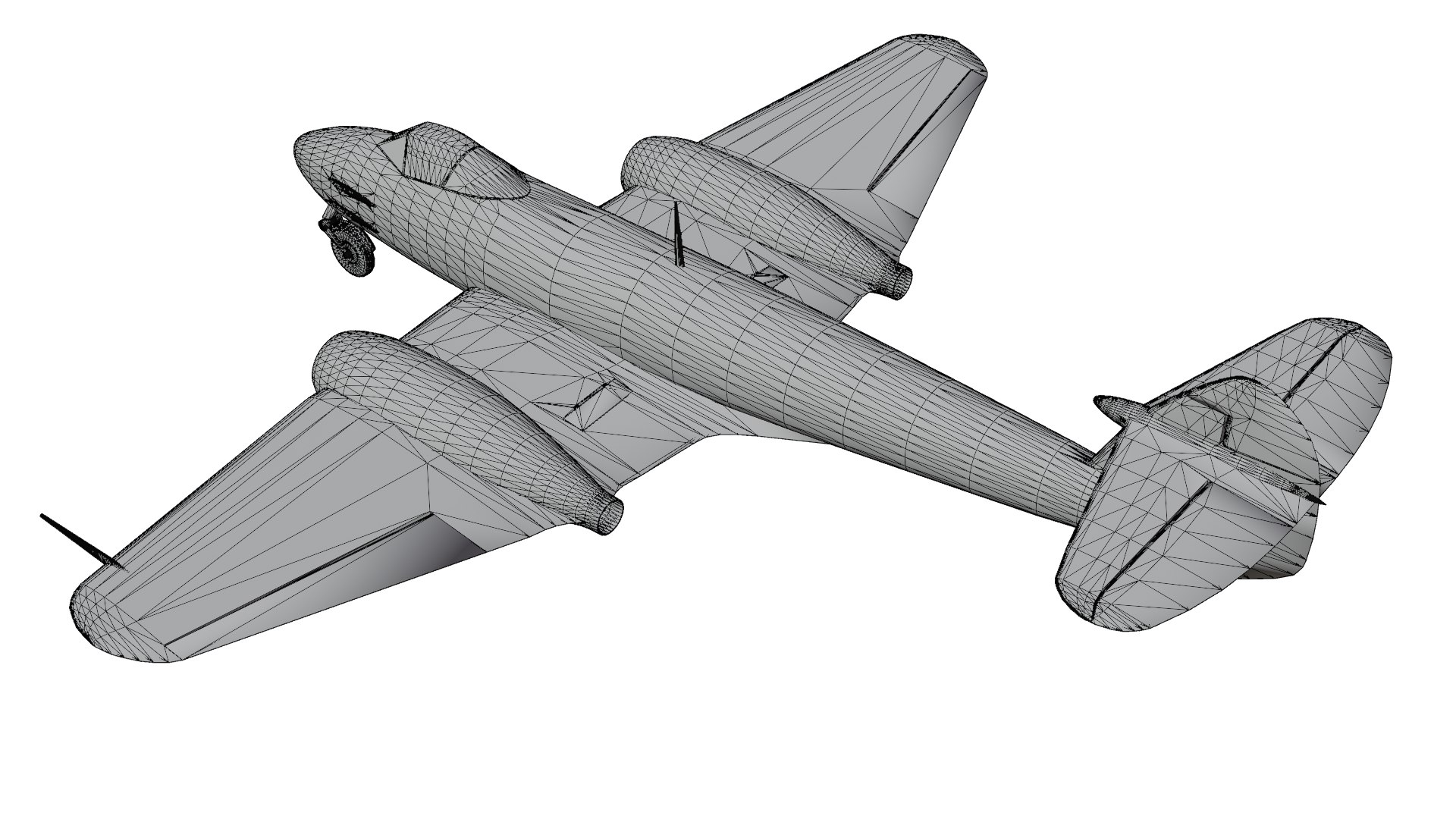 Gloster Meteor Jet Fighter 3d Model Turbosquid 2243707