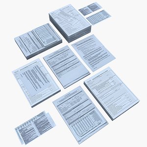 desk paperwork documents 3d model
