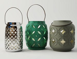3D model ethnic lanterns