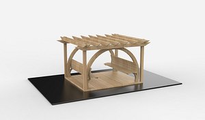 Wooden pergola 8 3D model