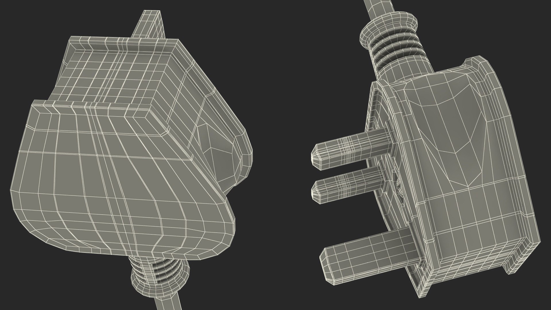 Type G Electric Plug Grounded Rigged for Cinema 4D 3D model ...