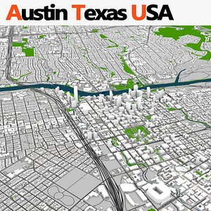 3D Austin City Texas USA