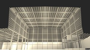 Factory building in section cut 24ZZ36 3D model