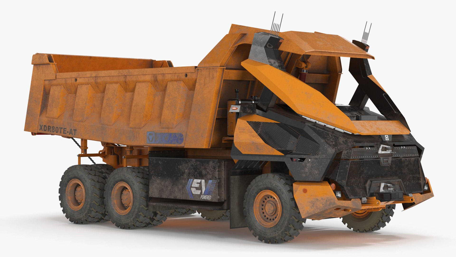 Autonomous Electric Dump Truck XCMG Dirty 3D model preview
