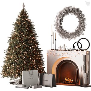 3D model 460 happy new year 05 Christmas tree gift bags op1